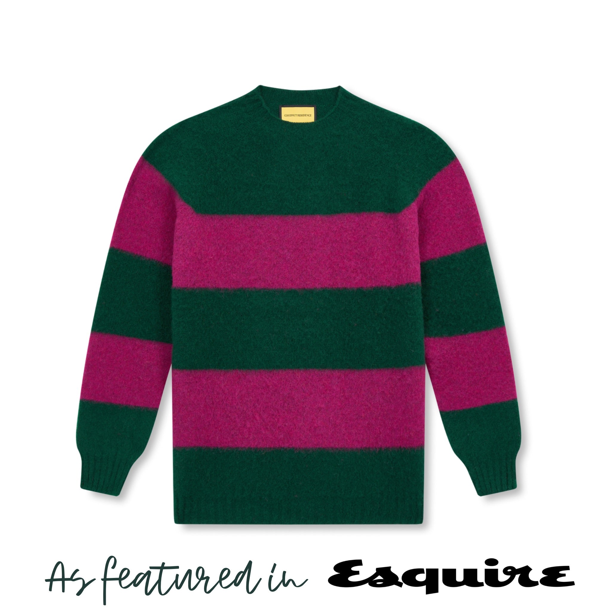 Sherbet Stripe Brushed Shetland Crewneck Jumper