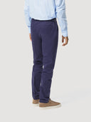 Blue Single Pleat Cotton Tailored Trouser