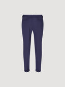 Blue Single Pleat Cotton Tailored Trouser