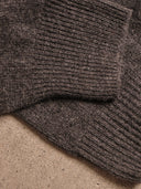 Grey Merino Wool and Cashmere Roll Neck Jumper