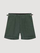 Emerald Green Single Pleat Linen Tailored Short