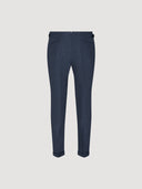 Navy Single Pleat Linen Tailored Trouser