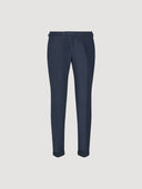 Navy Single Pleat Linen Tailored Trouser