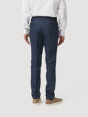 Navy Single Pleat Linen Tailored Trouser