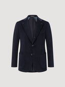 Navy Single Breasted Corduroy Tailored Jacket