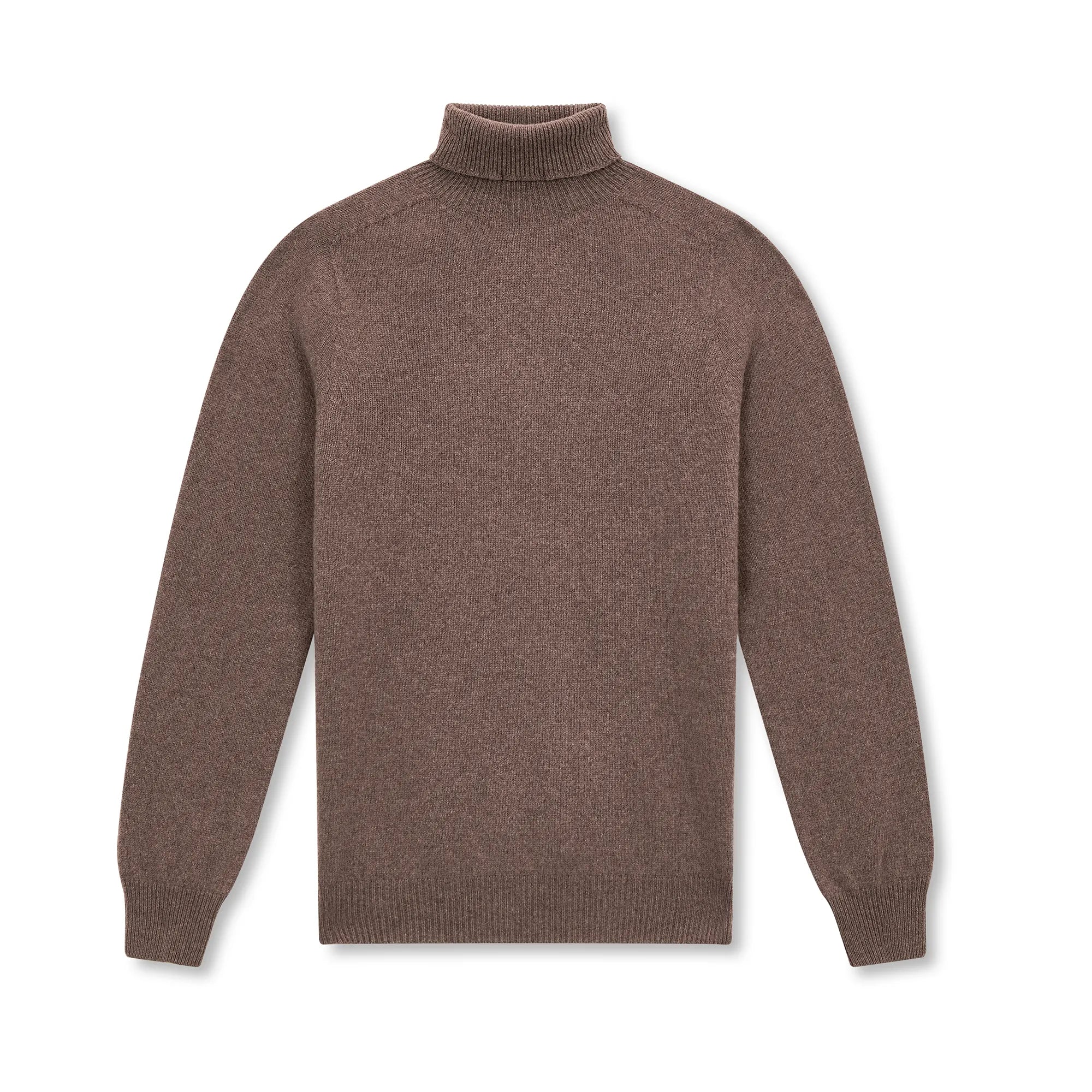 Nutmeg Merino Wool and Cashmere Roll Neck Jumper