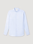 Light Blue Mandarin Collar Cotton Poplin Shirt