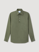 Dark Green Linen Popover Shirt
