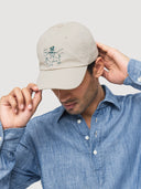 Safari Doodle Ecru Cotton Baseball Cap