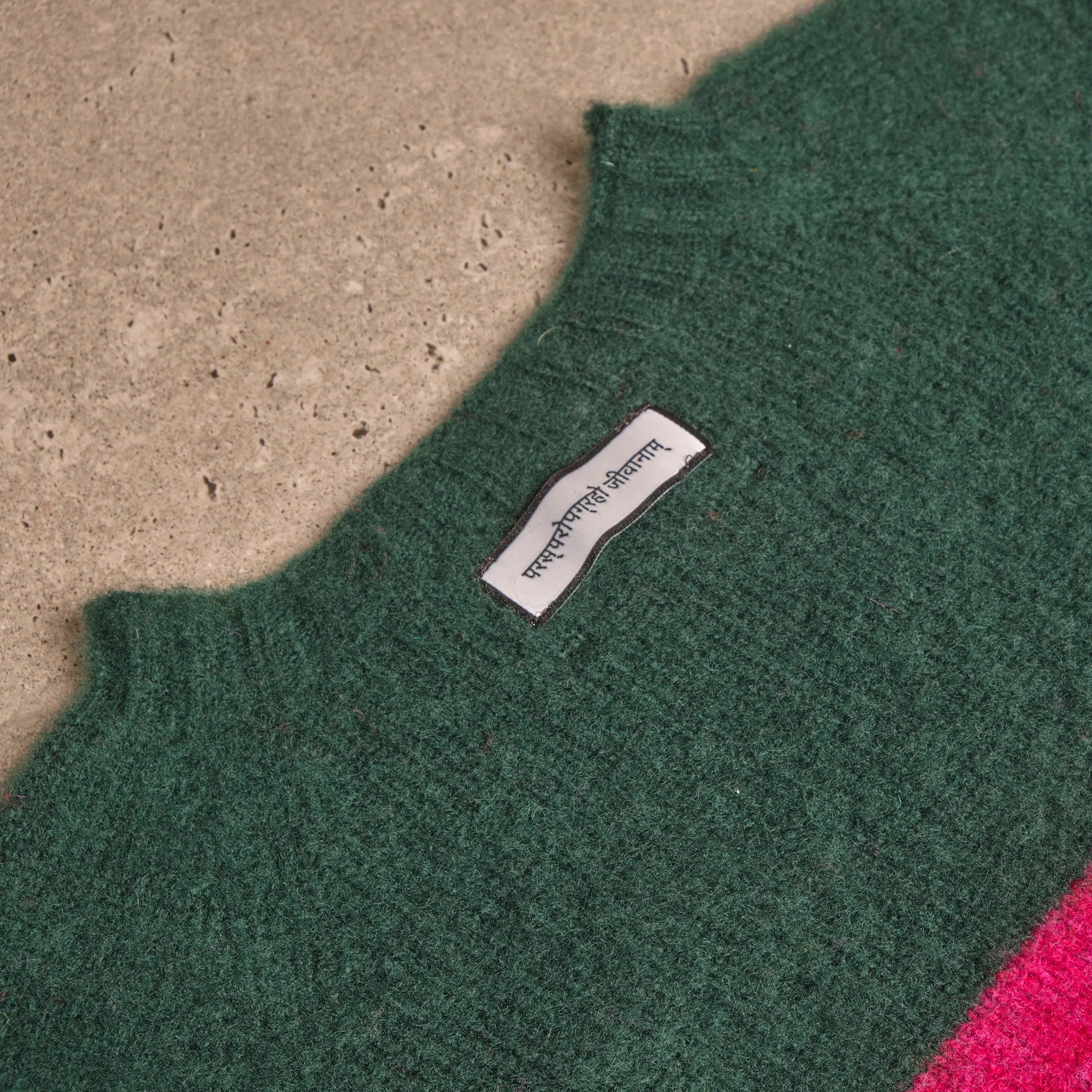 Sherbet Stripe Brushed Shetland Crewneck Jumper