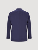 Blue Single Breasted Cotton Tailored Jacket
