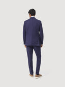 Blue Single Breasted Cotton Tailored Jacket
