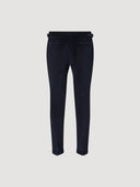 Navy Single Pleat Corduroy Tailored Trouser