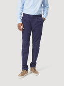 Blue Single Pleat Cotton Tailored Trouser