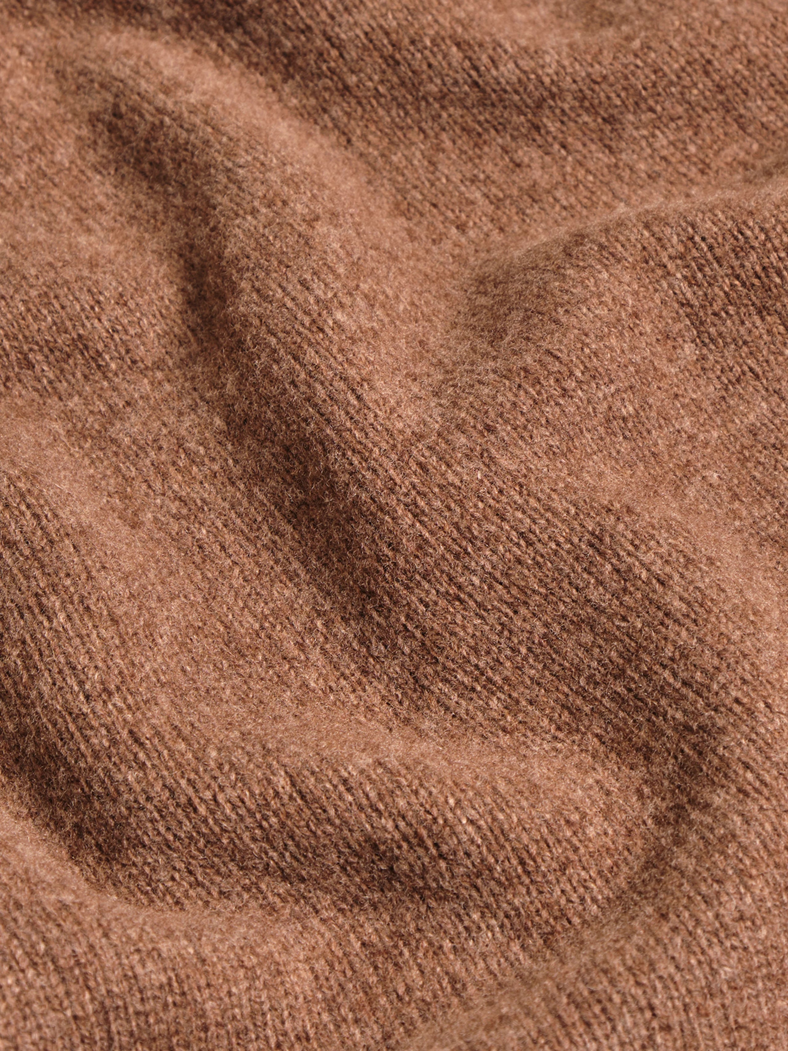 Camel Merino Cashmere Roll Neck Jumper
