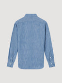Chambray Blue Bleached Cotton Popover Shirt
