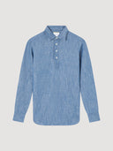 Chambray Blue Bleached Cotton Popover Shirt