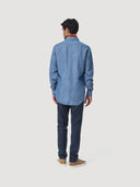 Chambray Blue Bleached Cotton Popover Shirt