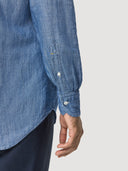 Chambray Blue Bleached Cotton Popover Shirt