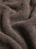 Grey Merino Wool and Cashmere Roll Neck Jumper