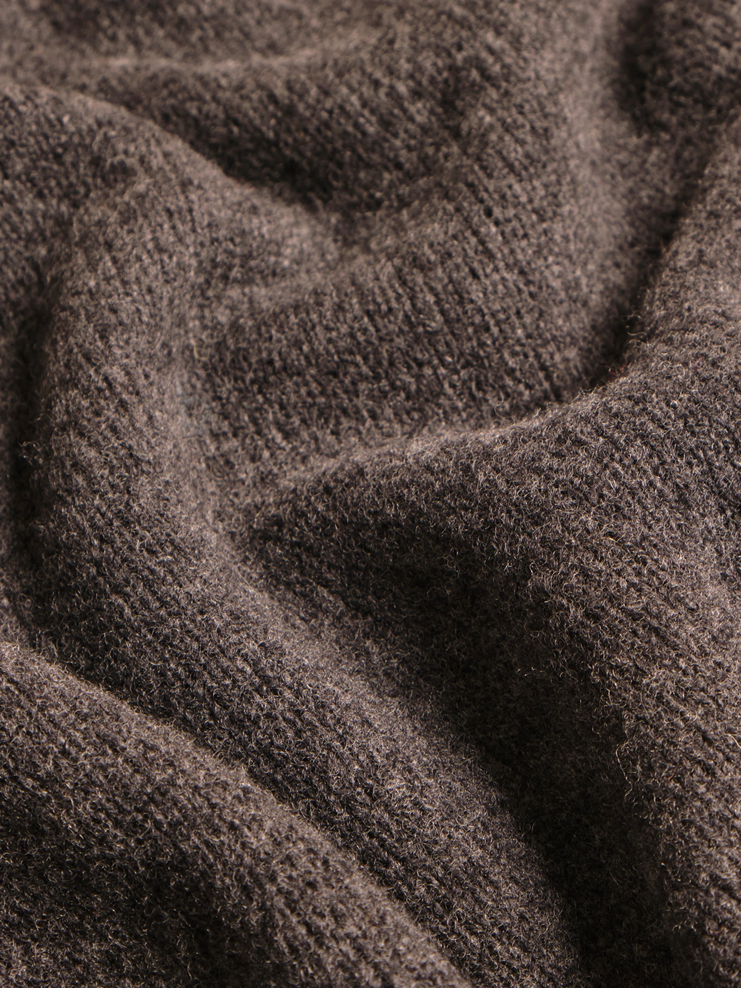 Charcoal Grey Merino Wool Cashmere Roll Neck Jumper
