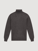 Grey Merino Wool and Cashmere Roll Neck Jumper
