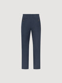 Navy Linen Double Pleat Drawstring Trouser
