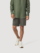Khaki Green Single Pleat Cotton Tailored Short
