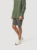 Khaki Green Single Pleat Cotton Tailored Short
