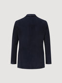 Navy Single Breasted Corduroy Tailored Jacket
