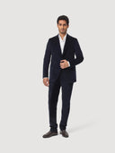 Navy Single Breasted Corduroy Tailored Jacket