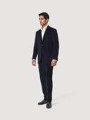 Navy Single Breasted Corduroy Tailored Jacket
