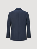 Navy Single Breasted Linen Tailored Jacket