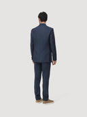 Navy Single Breasted Linen Tailored Jacket