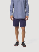 Navy Single Pleat Cotton Tailored Short