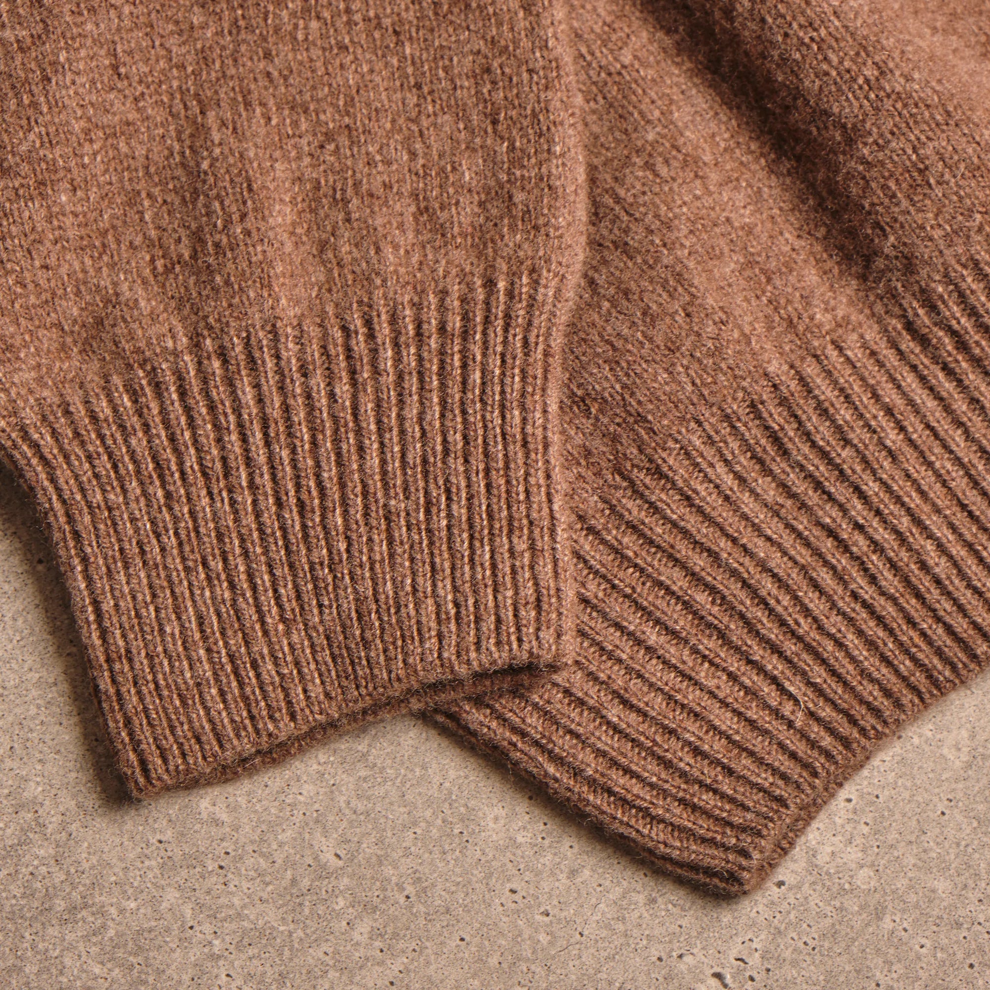 Nutmeg Merino Wool and Cashmere Roll Neck Jumper