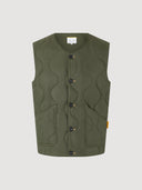 Olive Quilted Travel Gilet Vest