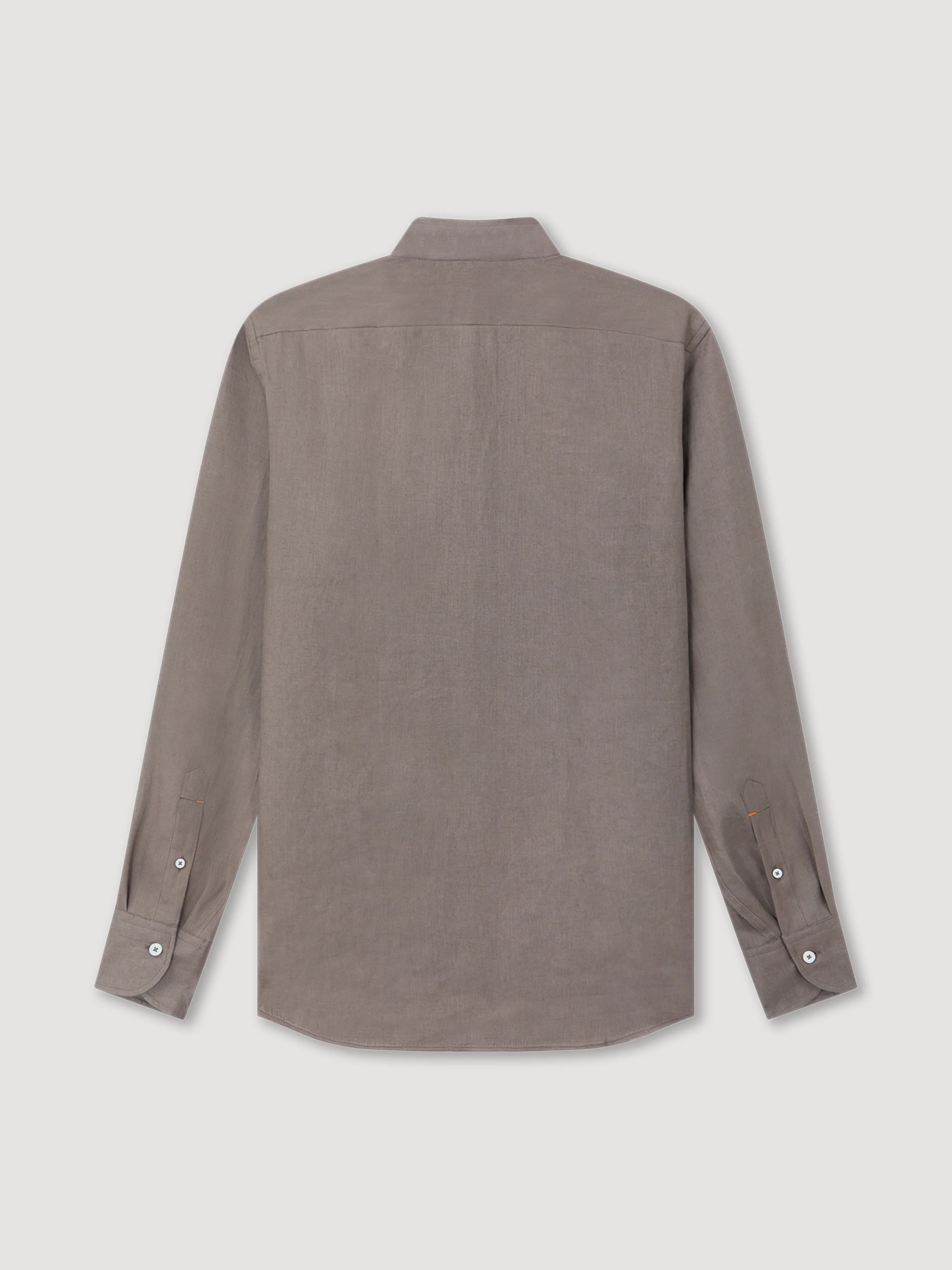 Khaki Linen Grandad Shirt