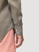 Khaki Linen Grandad Shirt