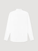 White Mandarin Collar Cotton Poplin Shirt