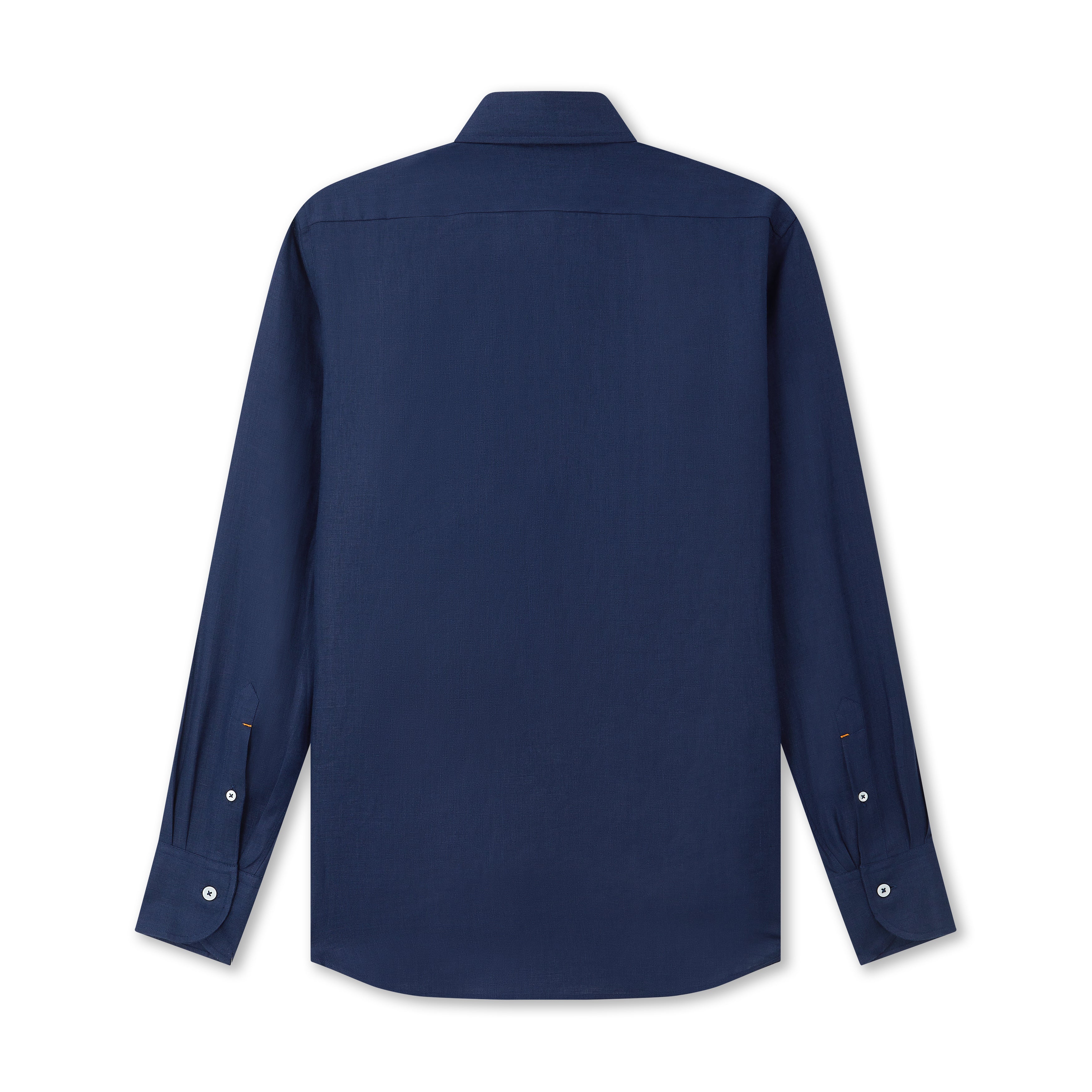 Navy Blue Linen Popover Shirt