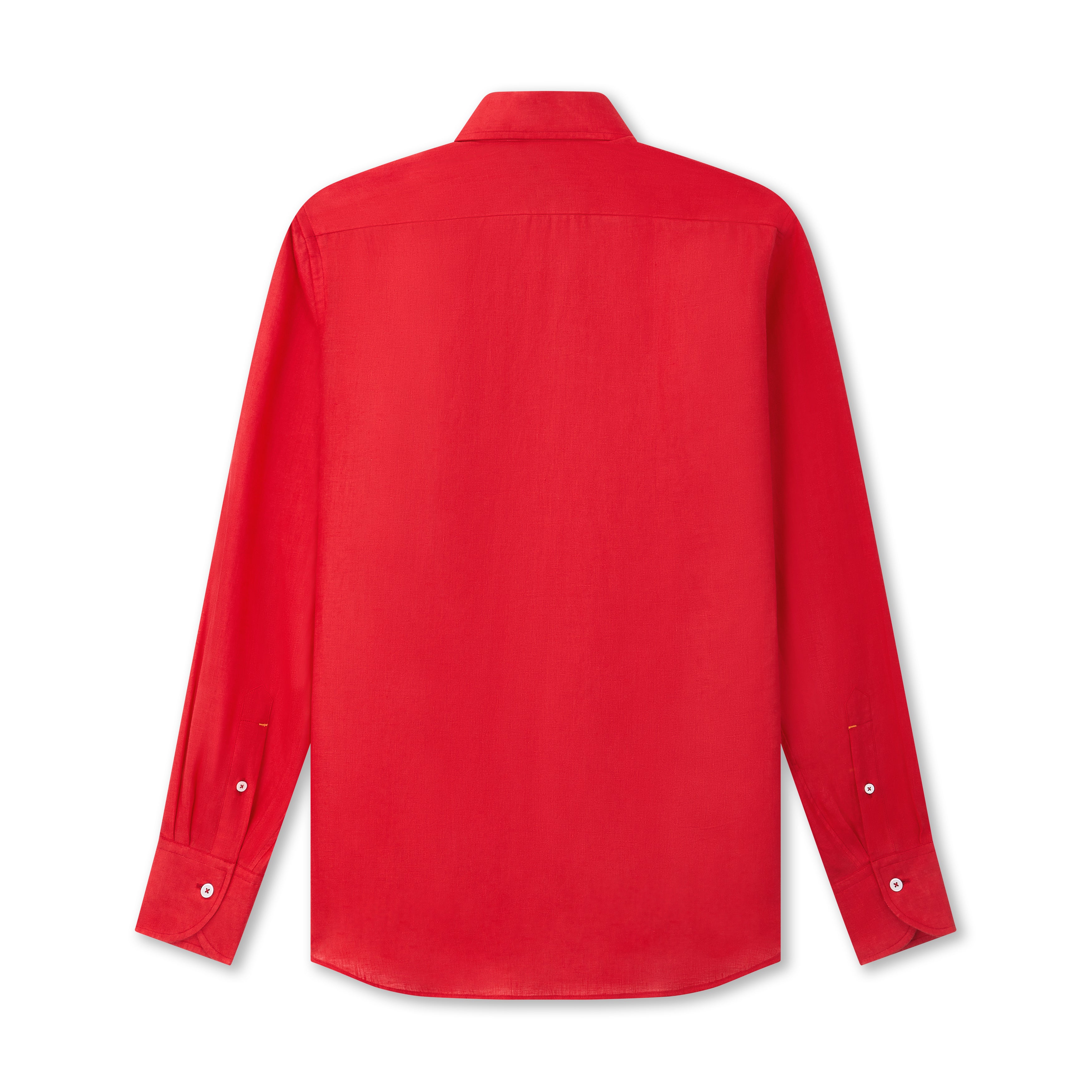 Red Linen Popover Shirt
