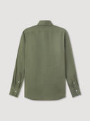 Dark Green Linen Popover Shirt