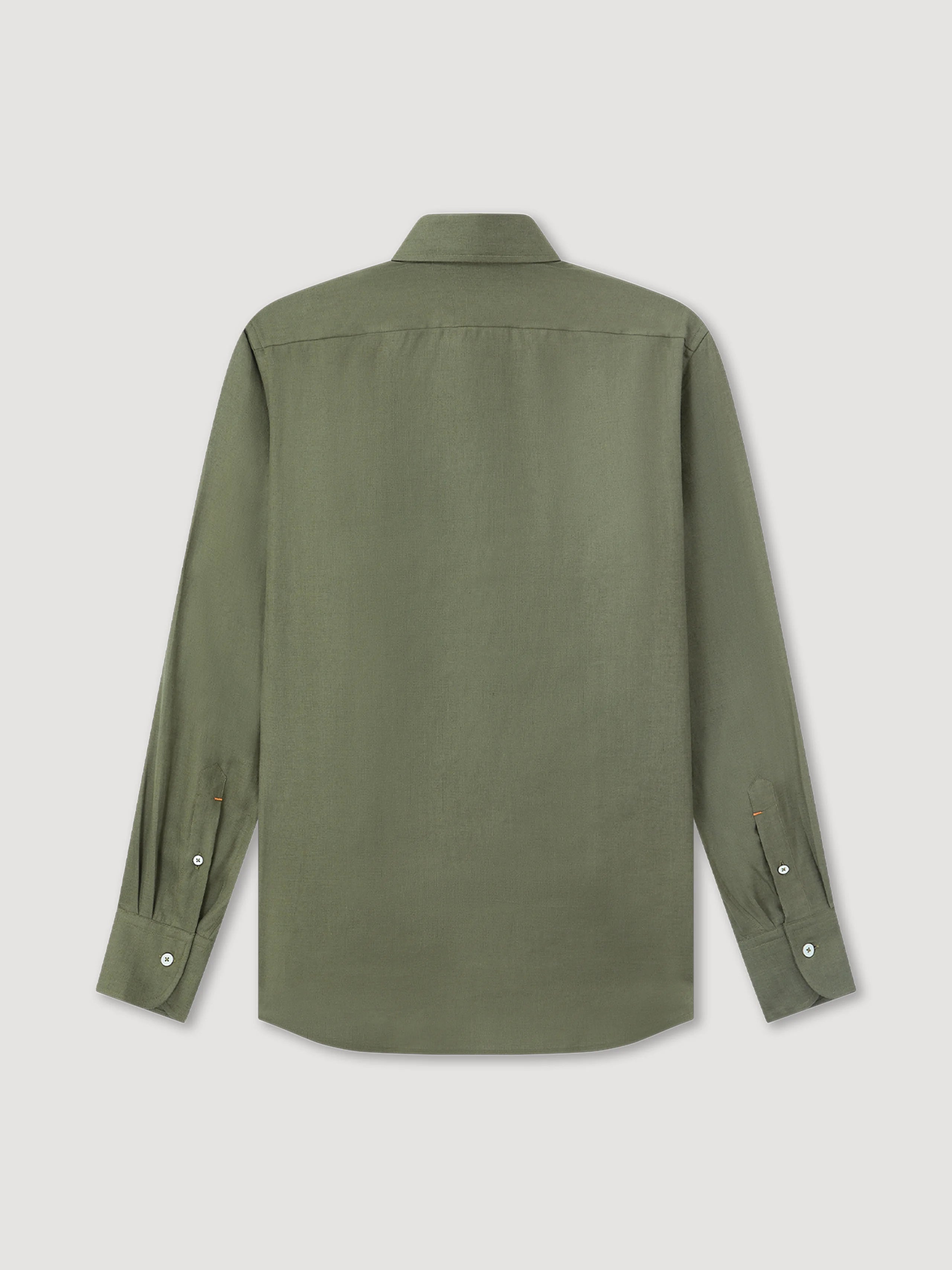 Dark Green Linen Popover Shirt