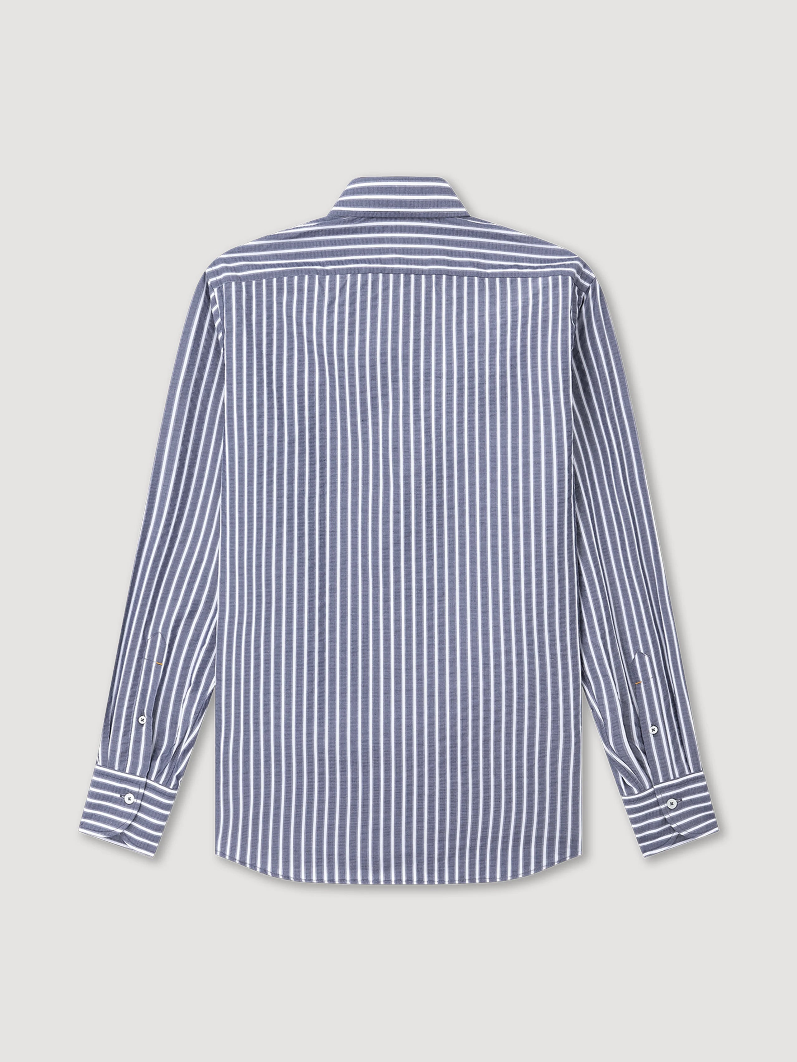 Navy Seersucker Popover Shirt