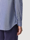 Navy Seersucker Popover Shirt
