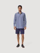 Navy Seersucker Popover Shirt