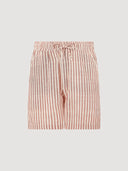 Red & White Stripe Drawstring Embroidered Short
